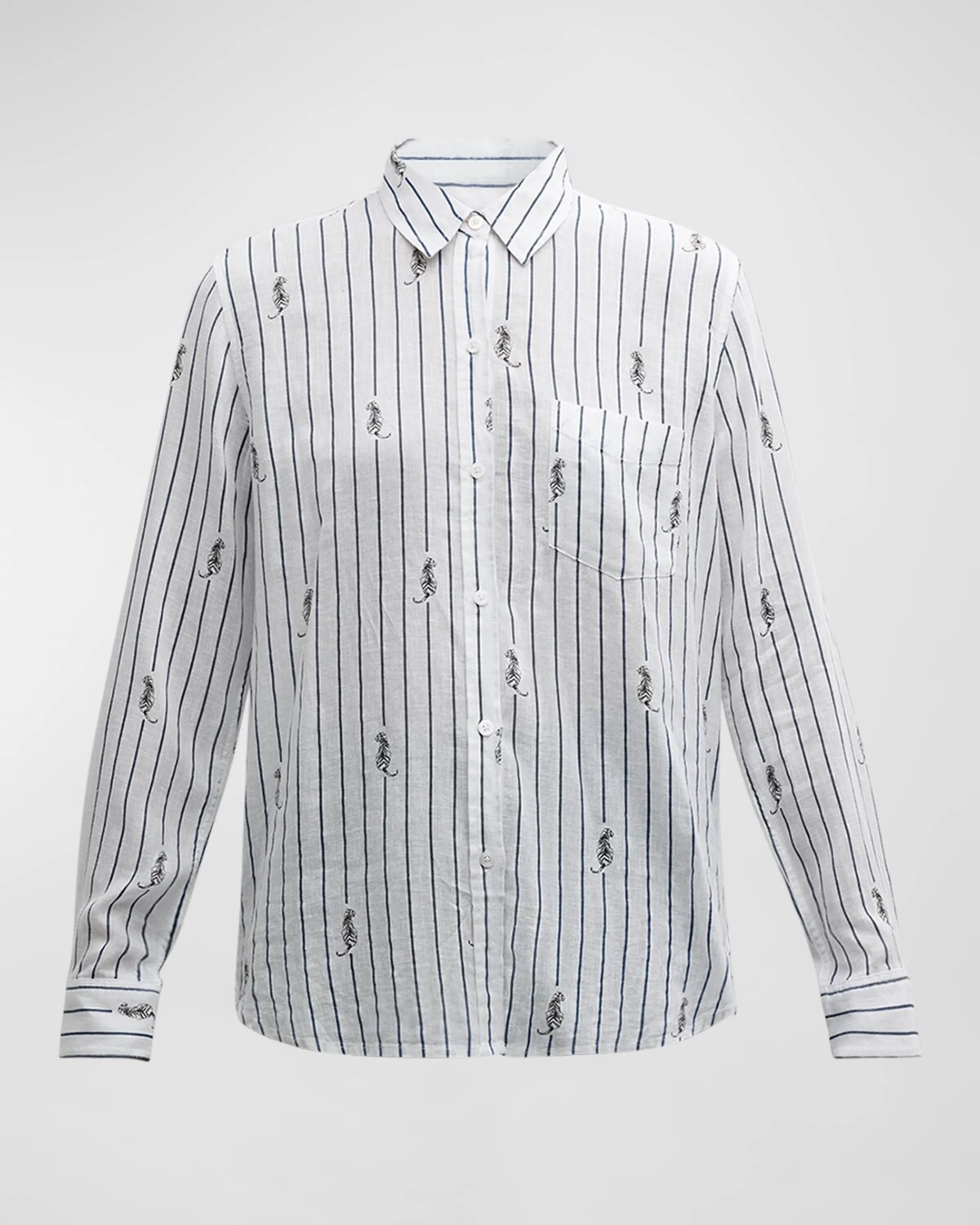 

Рубашка Charli в полоску с тигром Rails, цвет Navy Striped Tigers