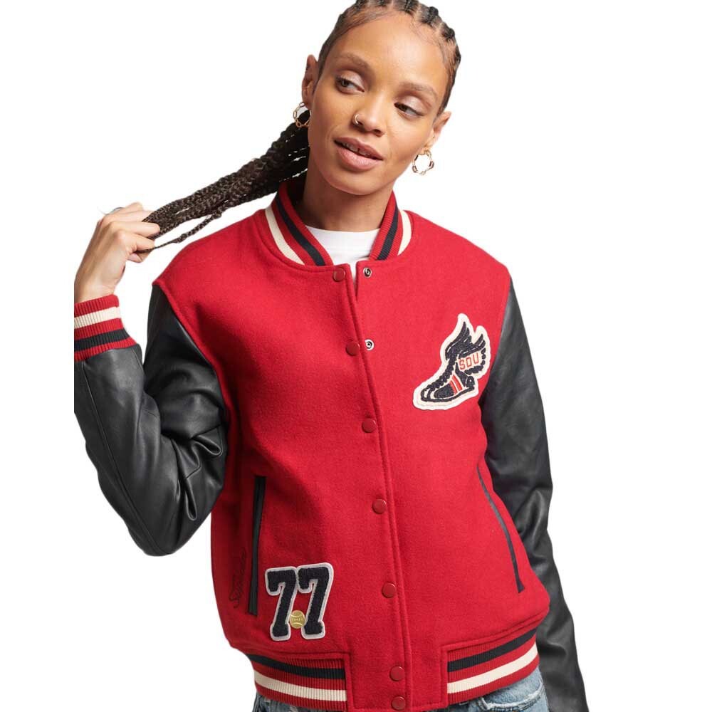 

Куртка Superdry Vintage Varsity Patched Bomber, красный