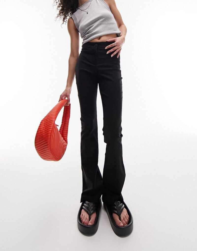 

Черные бенгальские брюки-клеш Topshop