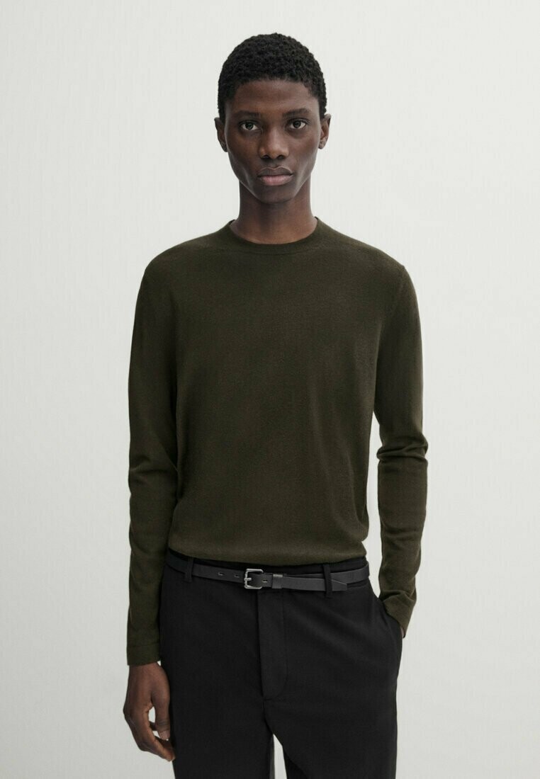 

Вязаный свитер STUDIO Massimo Dutti, цвет mottled dark green