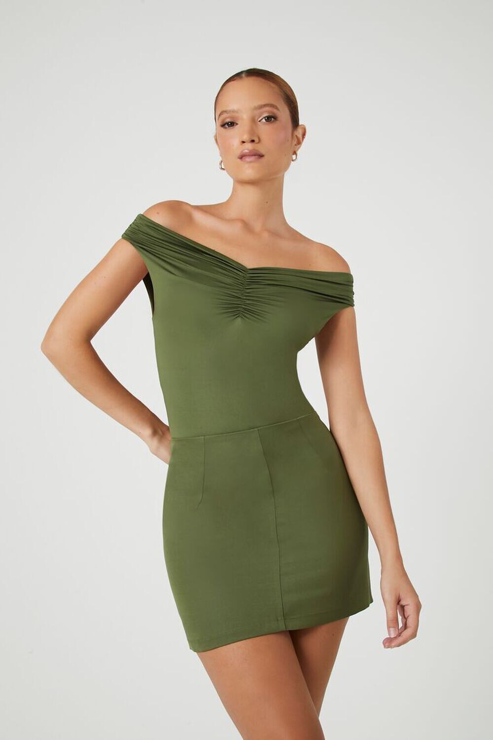 

Мини-юбка А-силуэта Forever 21, кипарис