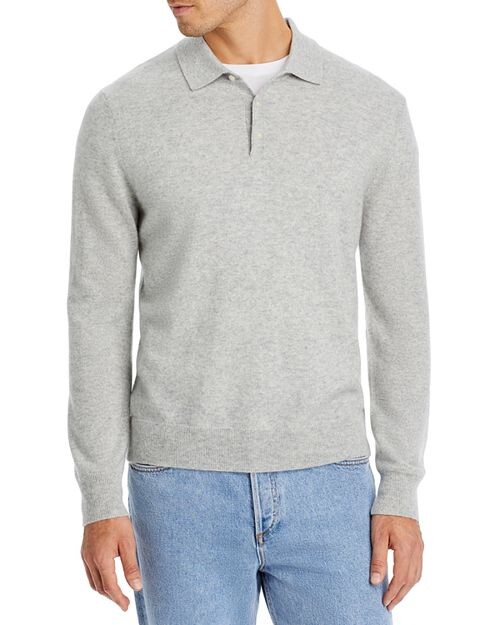 

Кашемировый свитер-поло на трех пуговицах The Men's Store at Bloomingdale's, цвет Gray