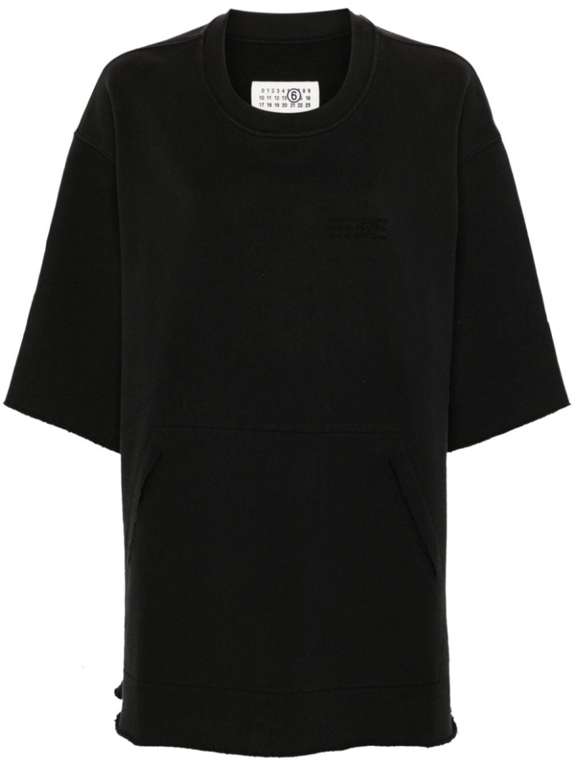 

MM6 Maison Margiela толстовка с короткими рукавами и вышивкой, черный