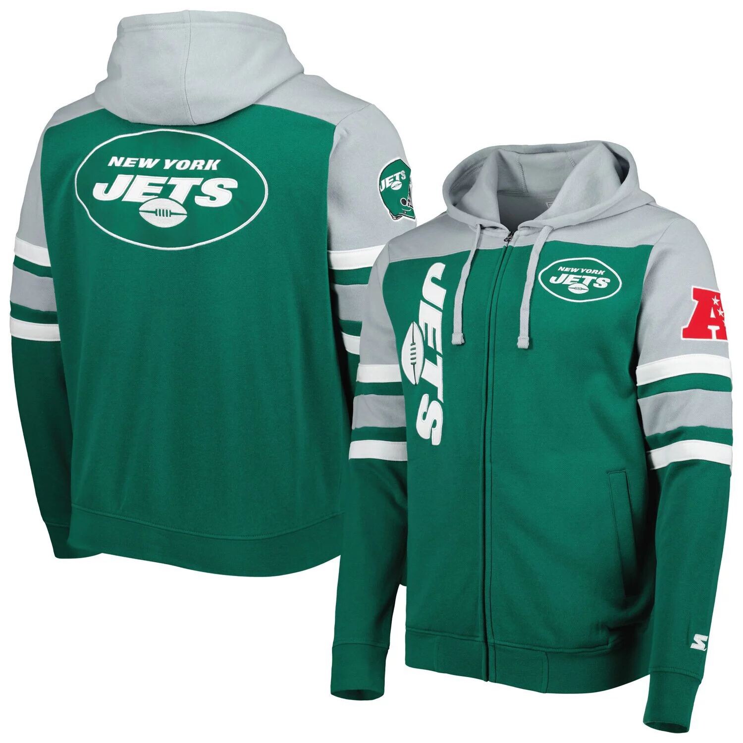 

Мужская зеленая куртка с капюшоном на молнии New York Jets Extreme Starter, Зеленый