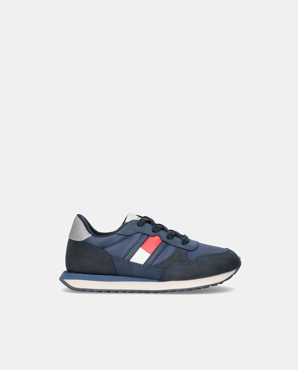 

Низкие кроссовки для мальчиков с логотипом и кружевной застежкой Tommy Hilfiger, темно-синий