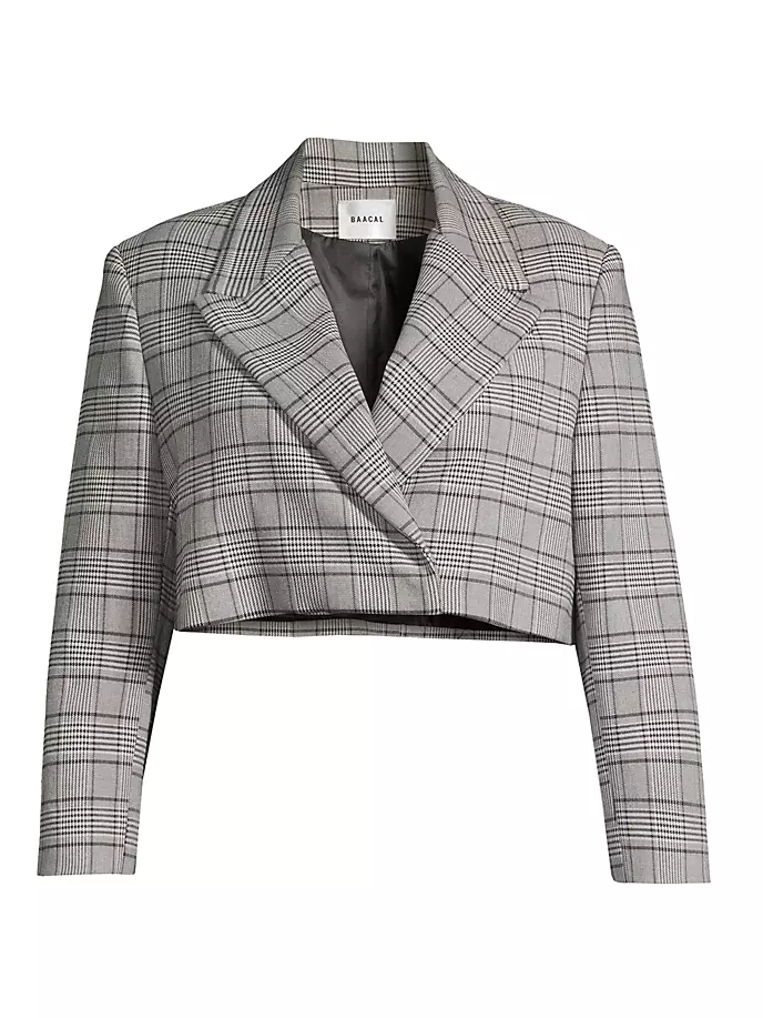 Укороченная куртка в клетку Glen из смесовой шерсти Baacal, Plus Size, цвет plaid