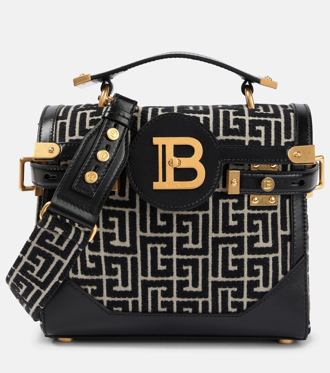 

Маленькая жаккардовая сумка на плечо b-buzz 23 Balmain, черный