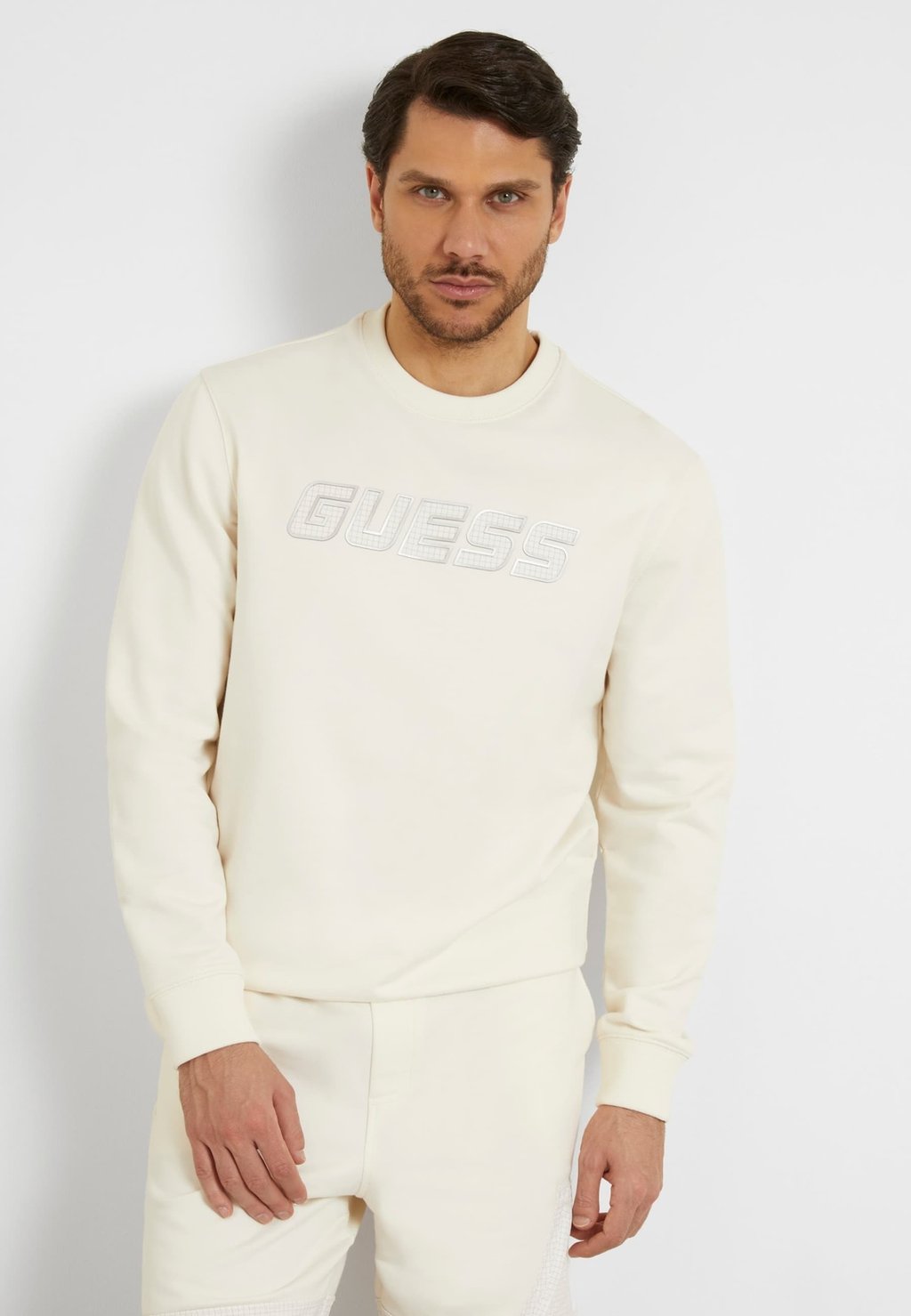 Толстовка FRONTLOGO Guess, цвет creme