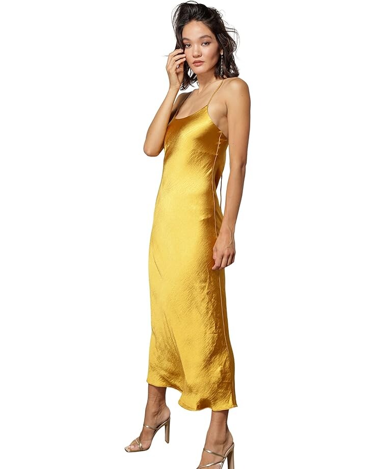 

Платье line and dot Makena Midi Dress, золотой, Желтый