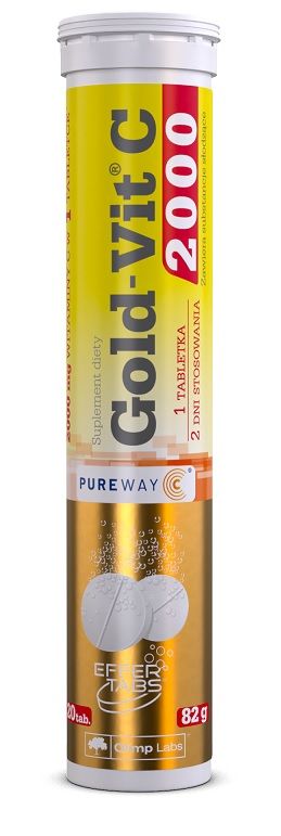 Olimp Gold-Vit C 2000 Smak Pomarańczowy витамин С в шипучих таблетках, 20 шт. витамин с эвалар 1000 мг в шипучих таблетках 20 шт