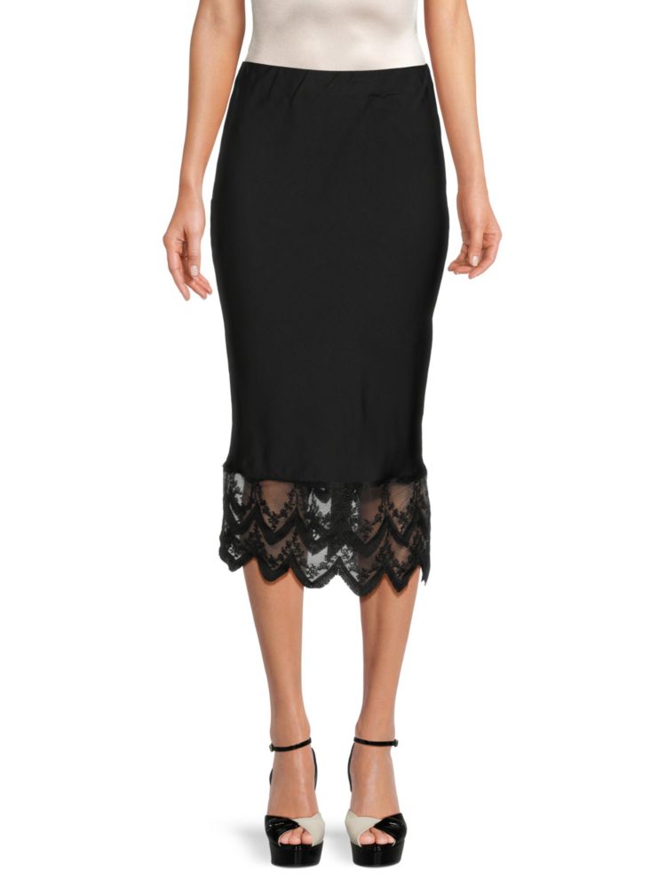 Атласная юбка-миди с кружевной отделкой Lea & Viola, черный кроссовки женские demix bella lea черный