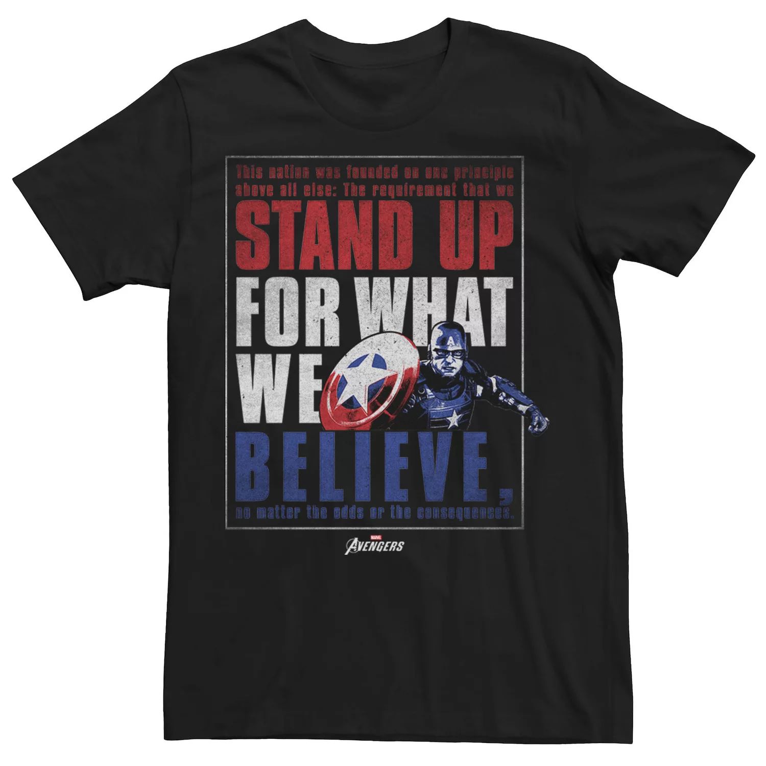 Мужская футболка «Капитан Америка «Мстители» отстаиваем то, во что мы верим» Marvel во что мы верим изложение апостольского символа веры