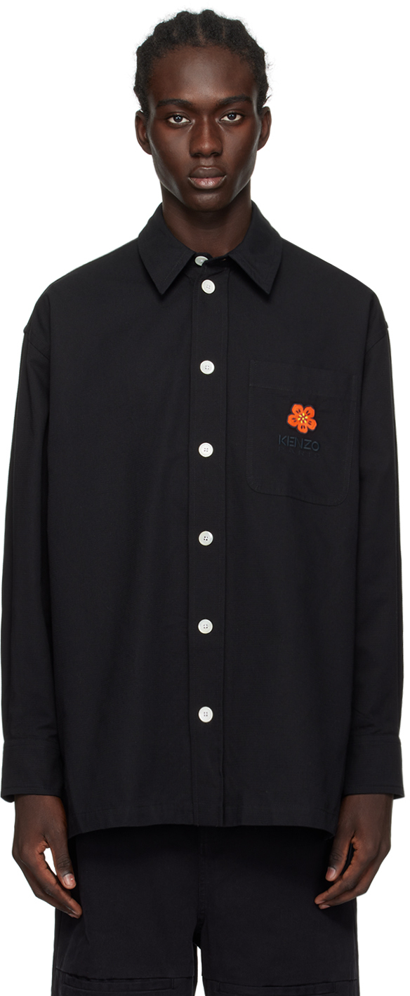 Черный - Рубашка с цветочным гербом Paris Boke Kenzo