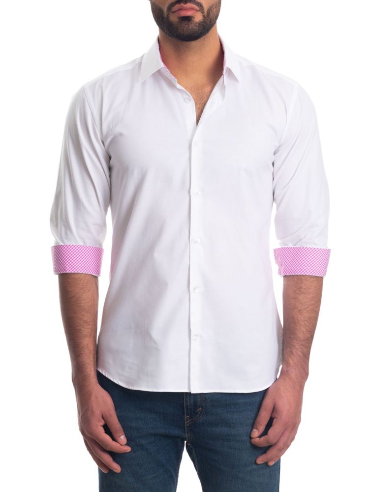 Рубашка с контрастными манжетами Jared Lang, белый