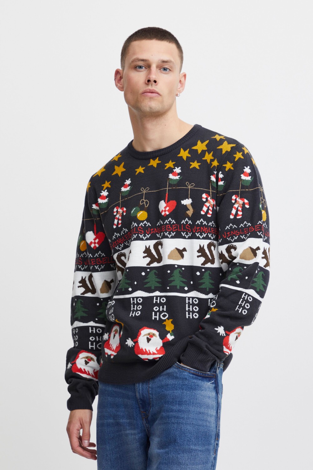 

Пуловер BLEND Weihnachts Weihnachts Sweater, синий