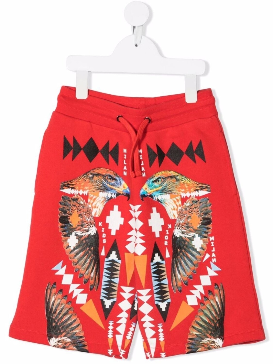 

Спортивные шорты с принтом Hawk Marcelo Burlon County Of Milan Kids, красный
