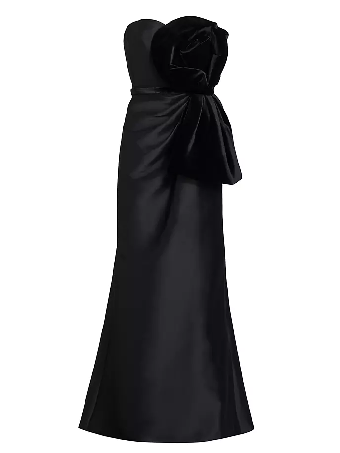 

Платье макси с открытыми плечами Rosette Badgley Mischka, черный