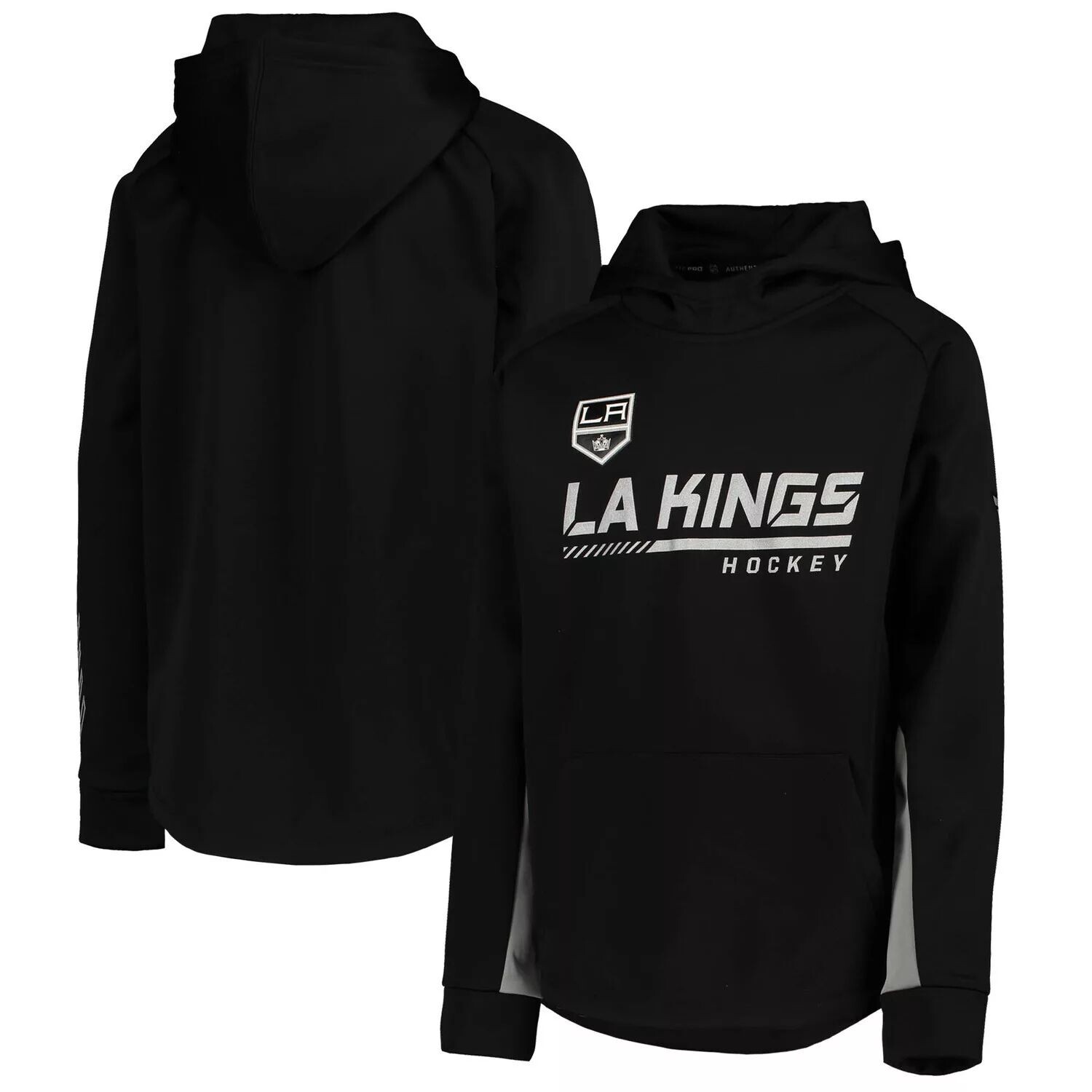 

Черный пуловер с капюшоном Youth Fanatics Los Angeles Kings Authentic Pro реглан Fanatics