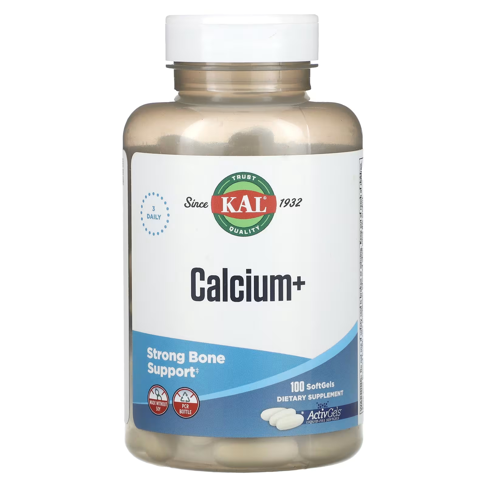Кальций+ Kal, 100 мягких таблеток kal хлорофилл 100 таблеток