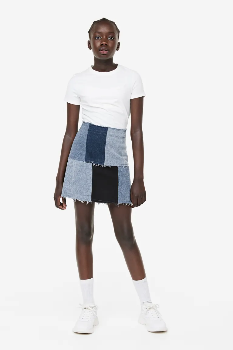 

Джинсовая юбка а-силуэта H&M, синий