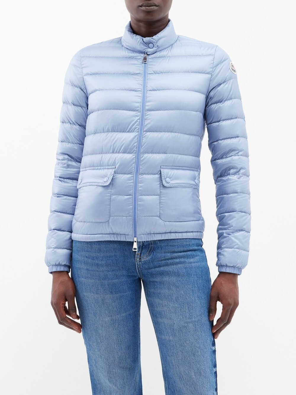 

Стеганый пуховик lans с карманами и клапанами Moncler, синий