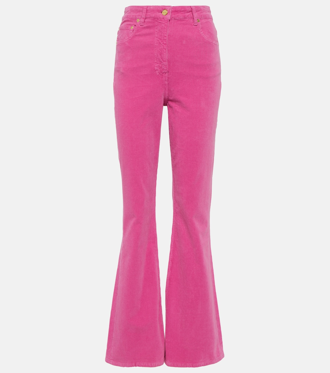 Расклешенные брюки из хлопкового вельвета Ganni, розовый