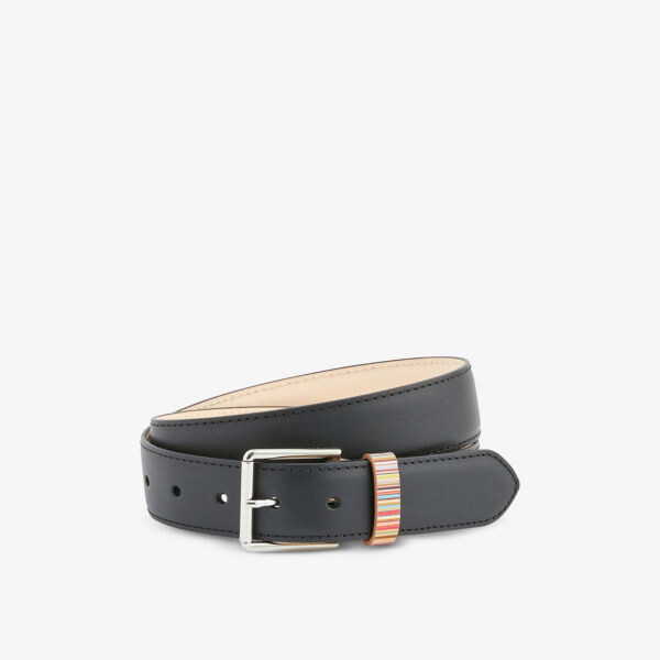 

Кожаный ремень с полосатым узором Paul Smith, черный