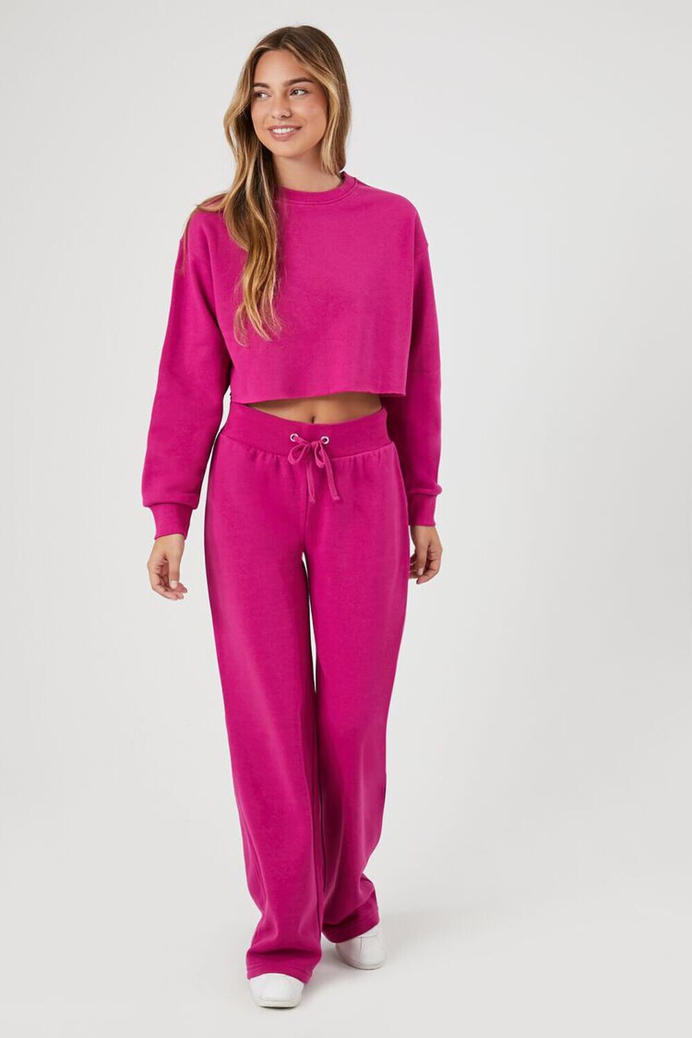 

Флисовые спортивные штаны на шнурке Forever 21, фуксия