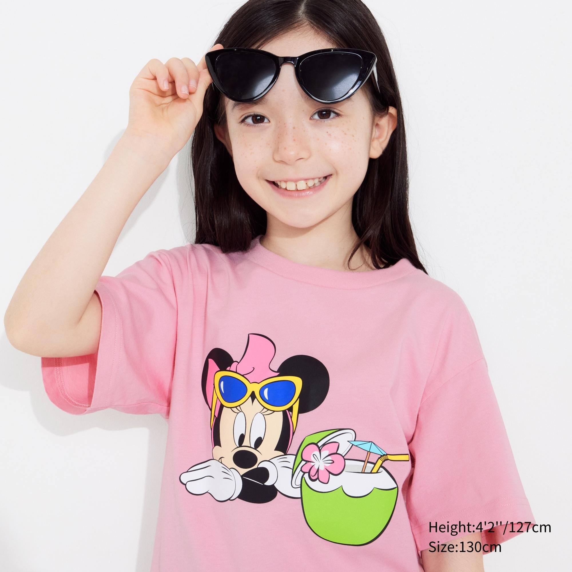 Футболка UNIQLO Mickey Mouse с коротким рукавом и рисунком, розовый disney микки маус и друзья раскраска