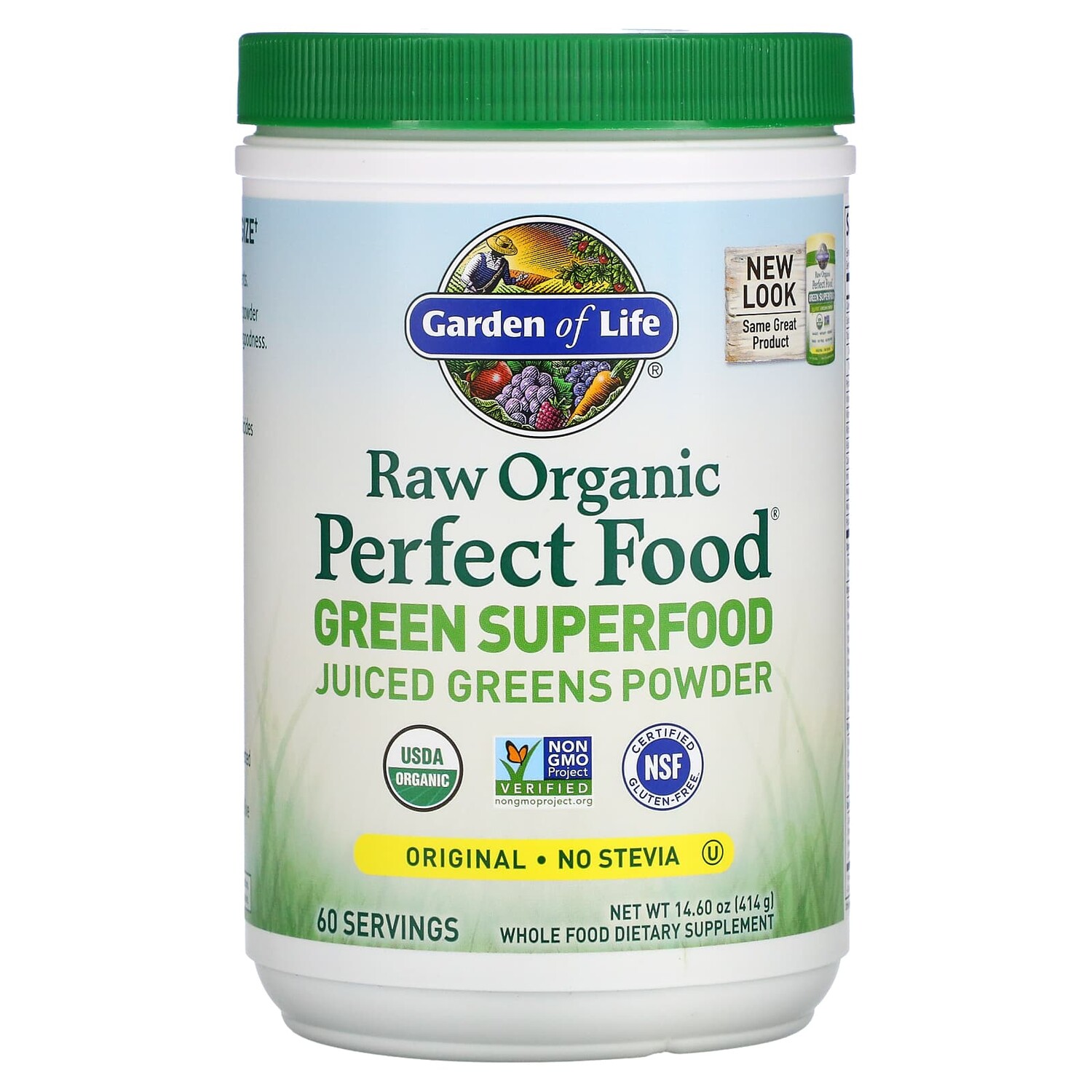 

Raw Organic Perfect Food, Green Superfood, порошок сочной зелени, классический вкус, 414 г (14,6 унции), Garden of Life