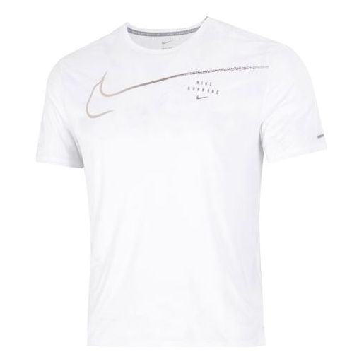 Футболка Men's Nike Large Logo Sports Training Breathable Quick Dry Round Neck Short Sleeve White T-Shirt, мультиколор