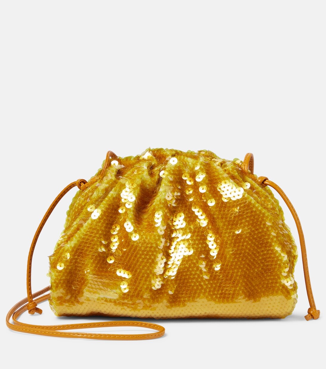 

Клатч Pouch Mini с пайетками Bottega Veneta, золотой, Желтый
