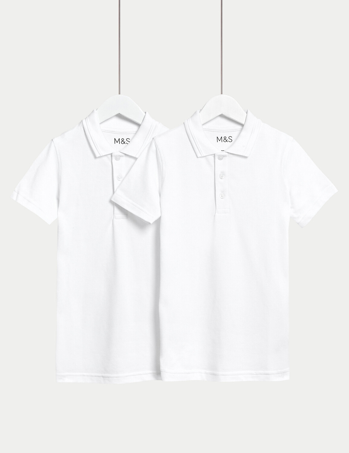 

2 пары рубашек-поло унисекс для школы Easy Dressing (3–18 лет) Marks & Spencer, белый