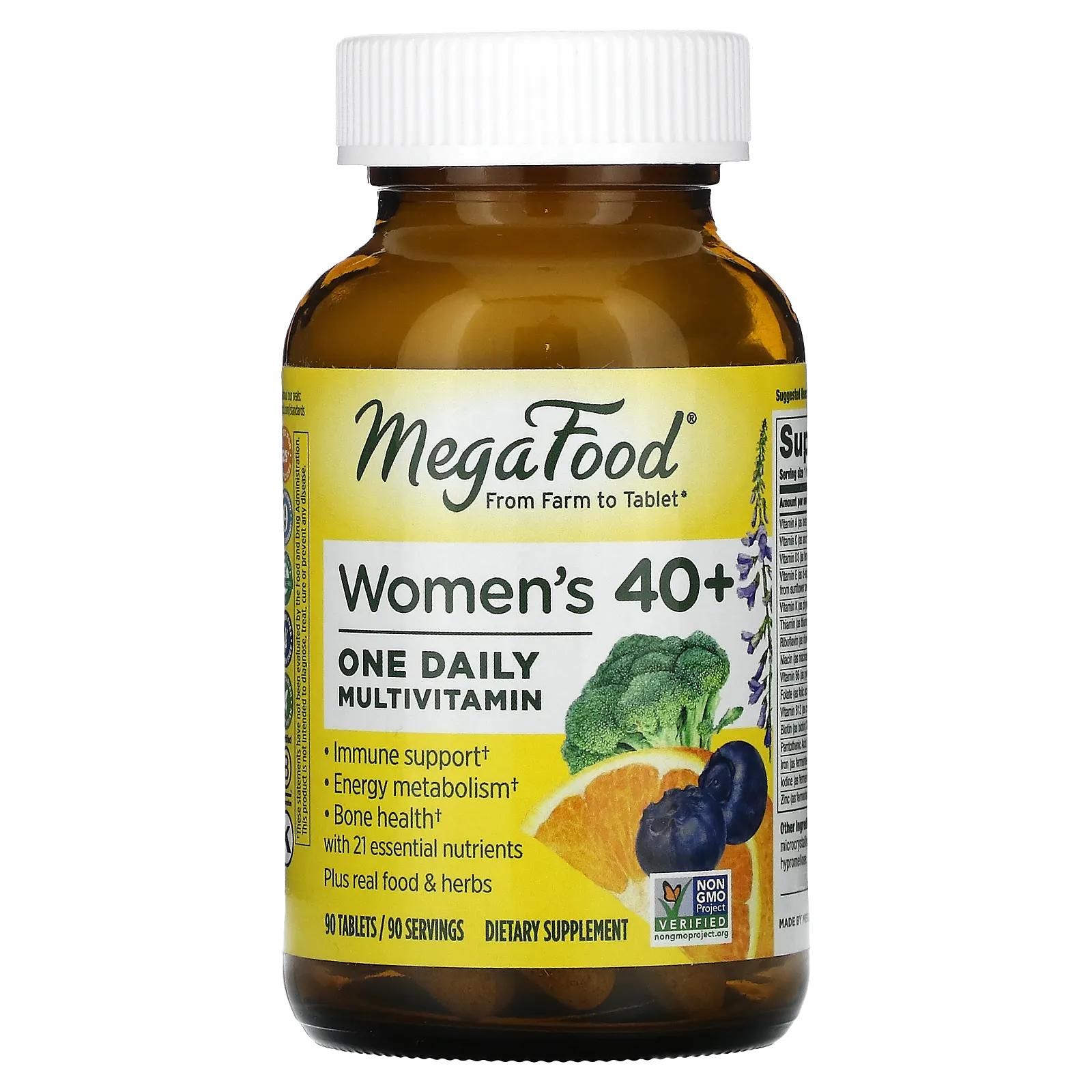 MegaFood Мультивитамины для женщин за 40 90 таблеток жевательные мультивитамины olly для женщин 90 таблеток