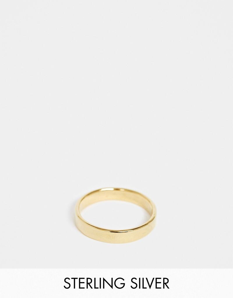 Серебряное кольцо золотистого цвета ASOS DESIGN