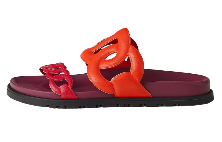 

Шлепанцы женские Hermès, красный / бордовый