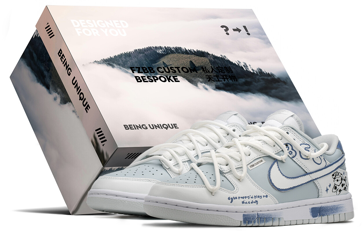 

Кроссовки Nike Dunk Skateboarding Shoes Unisex Low-top White/blue, белый/синий