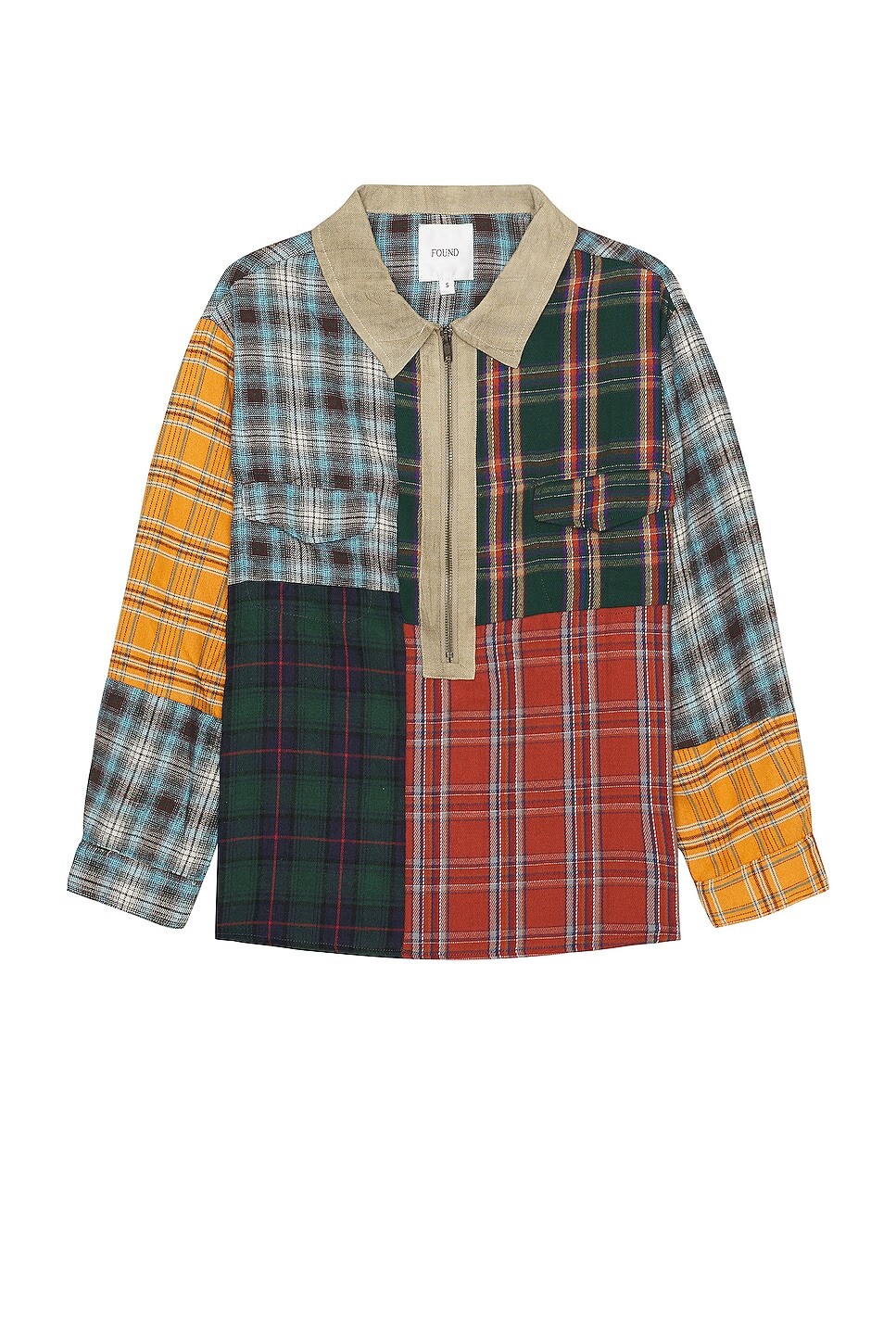 

Рубашка Found Multi Plaid Zip Up, цвет Multi