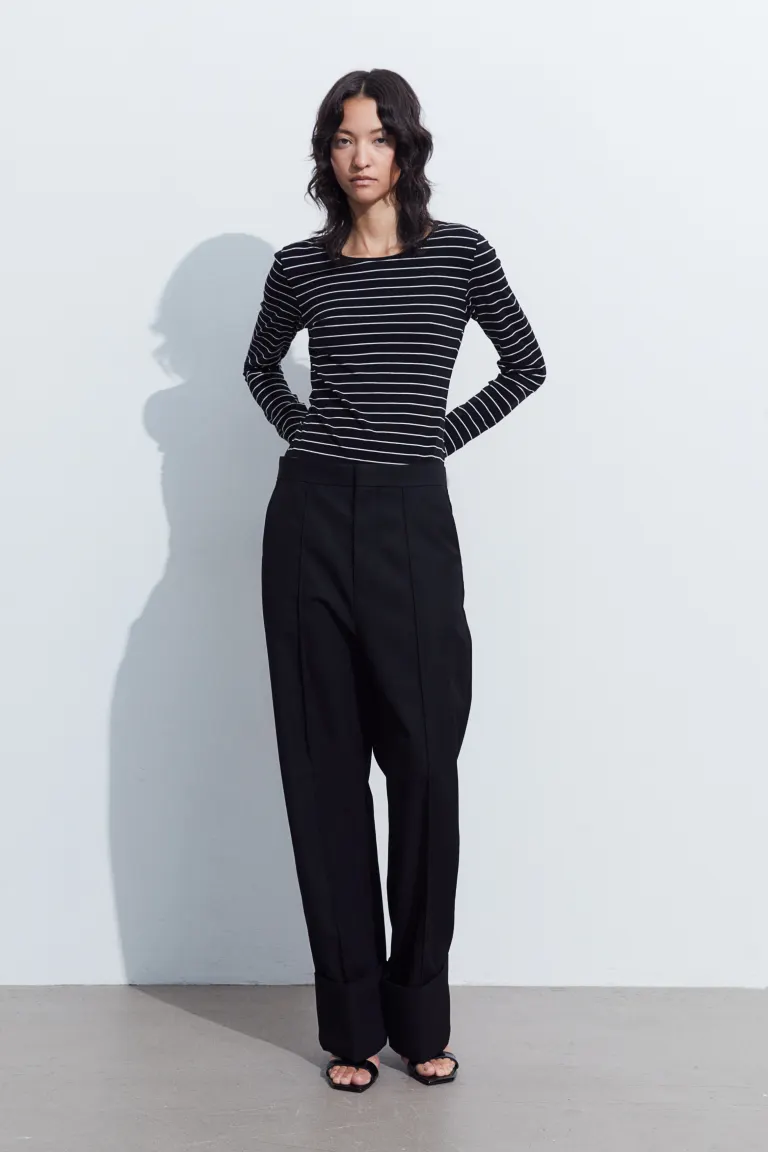

Блузка из джерси с длинными рукавами H&M, черный
