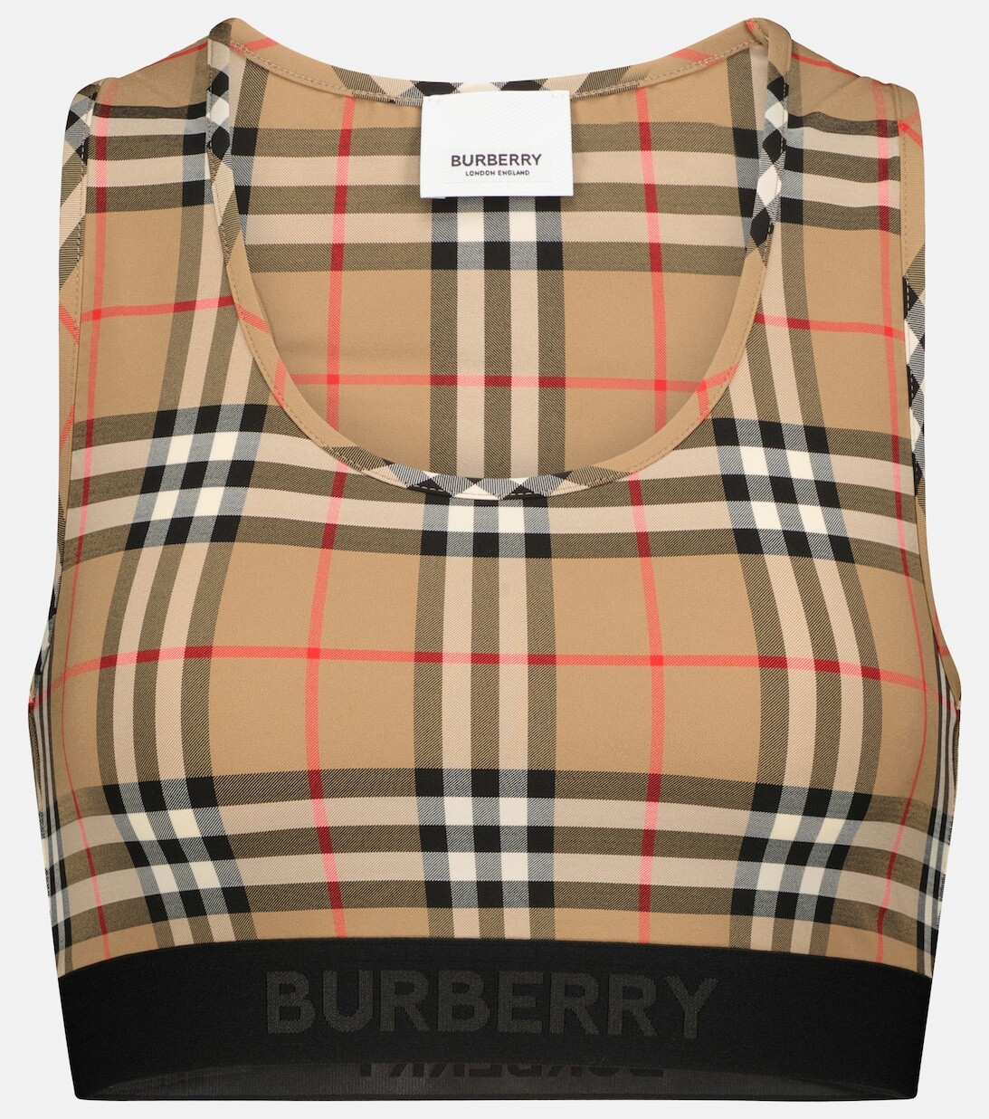 

Спортивный бюстгальтер в клетку Vintage Check BURBERRY, бежевый