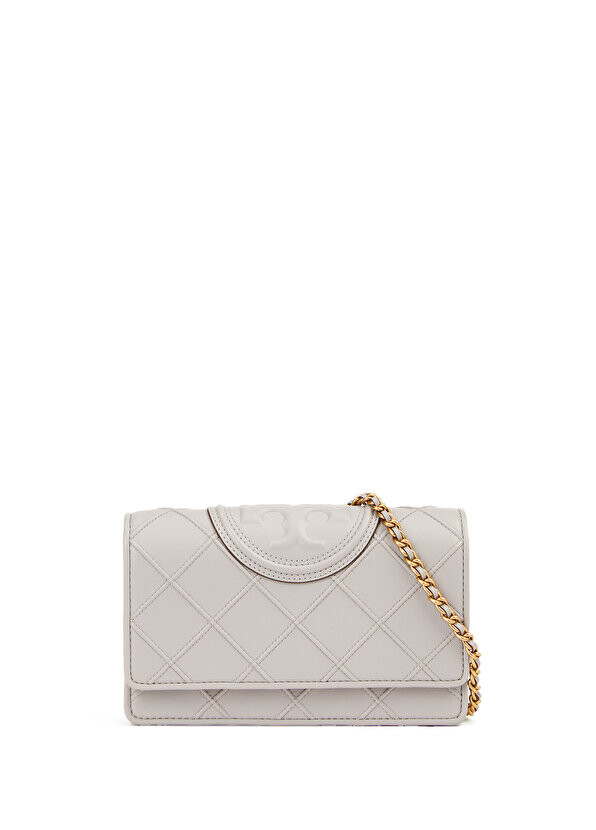 

Серая женская кожаная сумка fleming Tory Burch