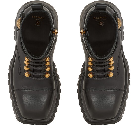 

Кожаные ботильоны Ranger Army Balmain, темно-серый