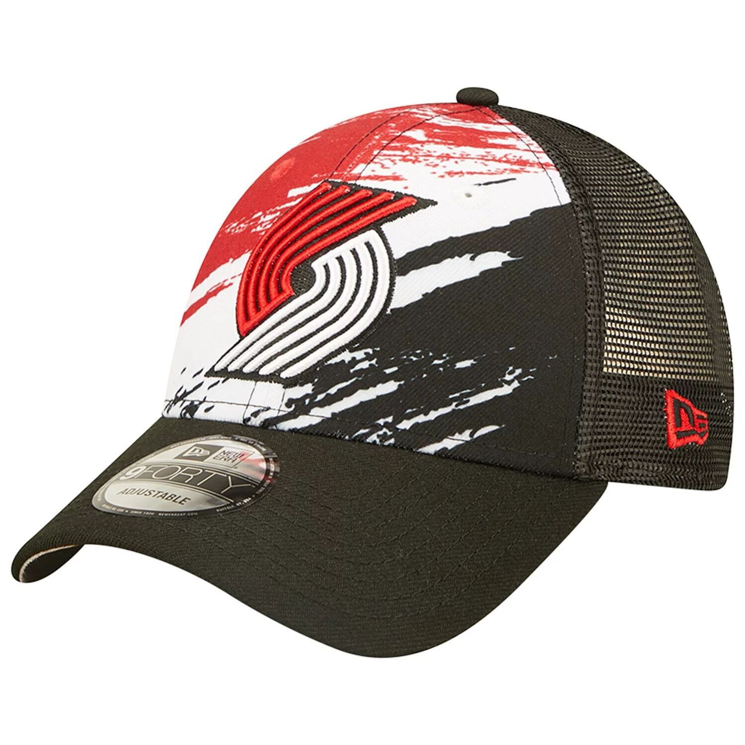 

Мужская кепка New Era Black Portland Trail Blazers Marble 9FORTY Trucker Snapback