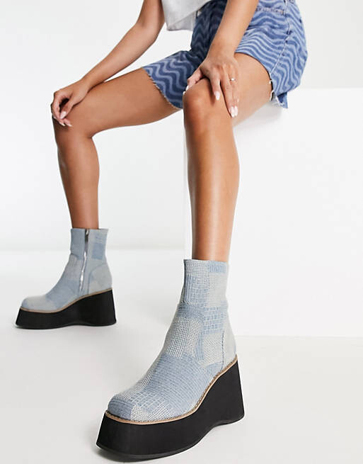 

Джинсовые ботинки на танкетке ASOS DESIGN Revenue