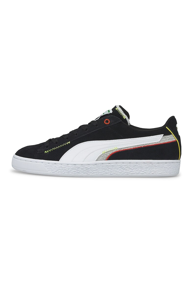 

Смещенные замшевые спортивные туфли с кожей Puma, черный