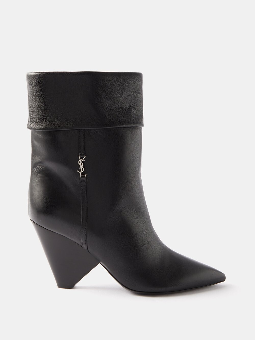 

Кожаные ботильоны niki 85 с логотипом ysl Saint Laurent, черный