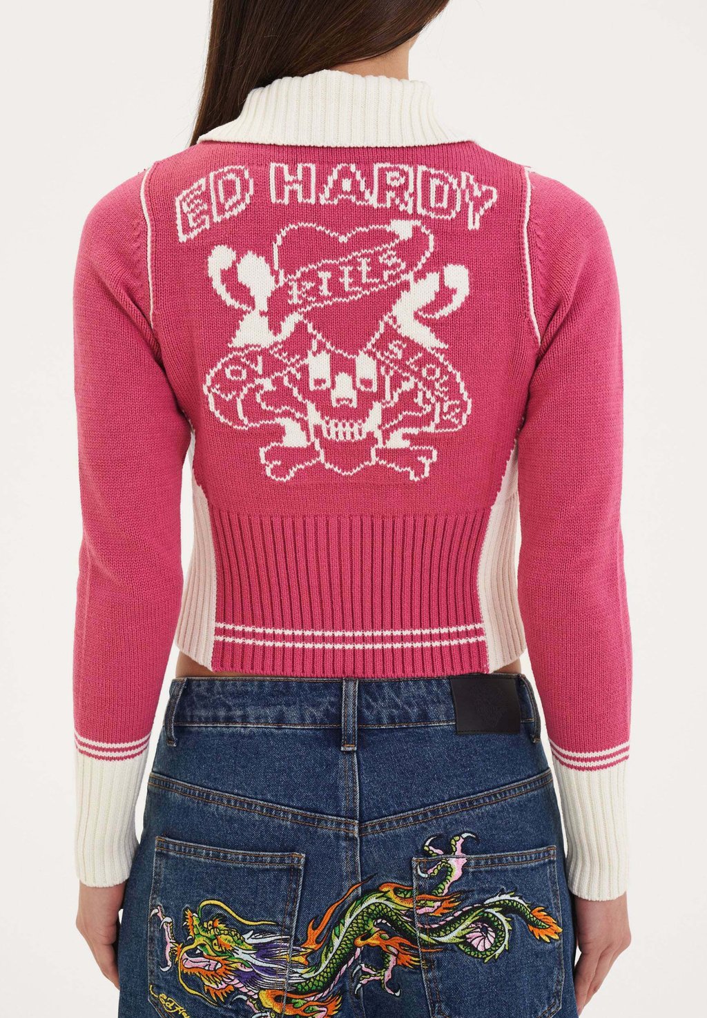 Кардиган Ed Hardy, розовый толстовка с капюшоном ed hardy розовый