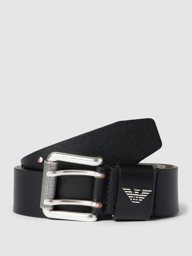 

Кожаный ремень с пряжкой Emporio Armani, черный