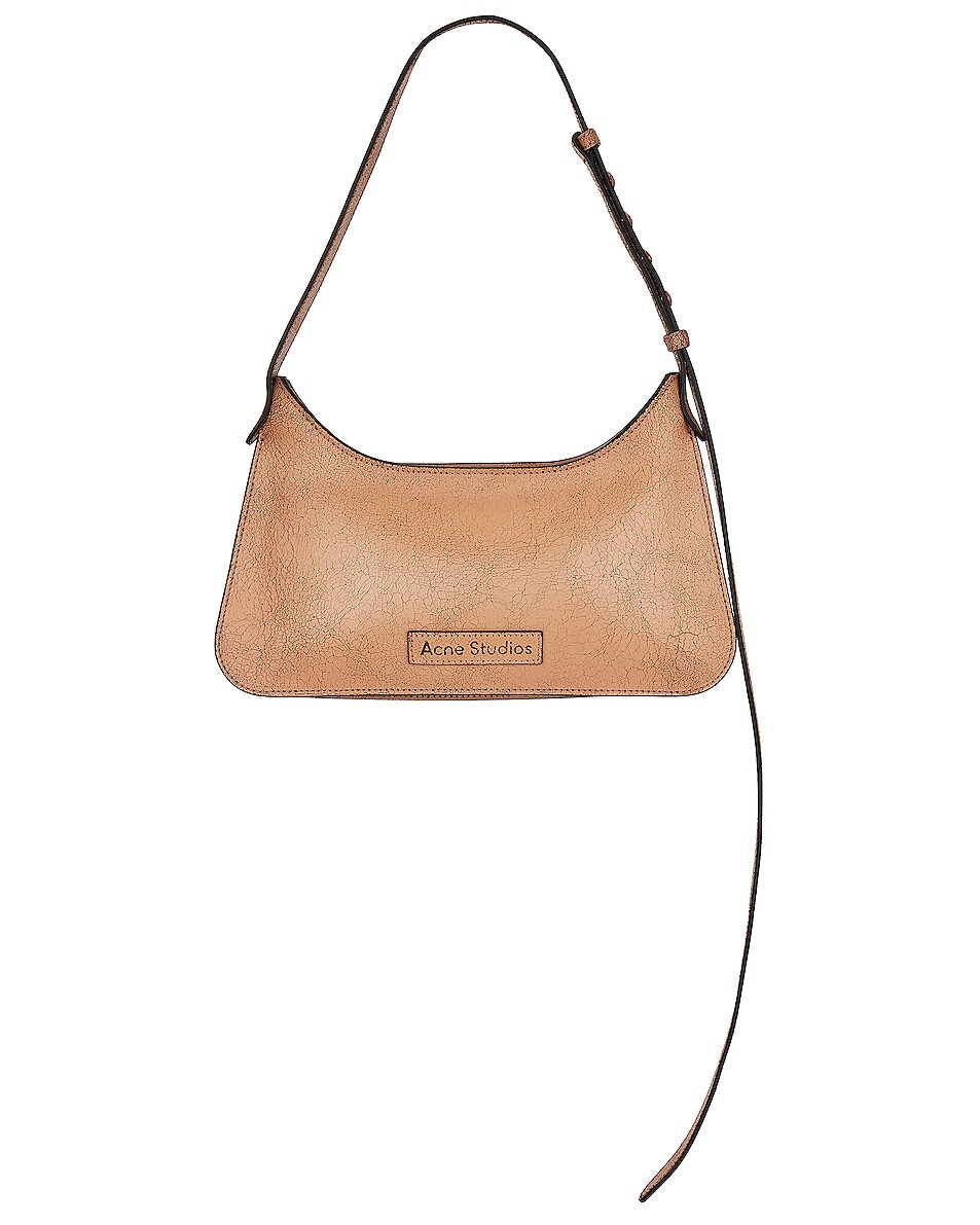 

Сумка-хобо Acne Studios Platt Mini Crackle, цвет Dark Beige