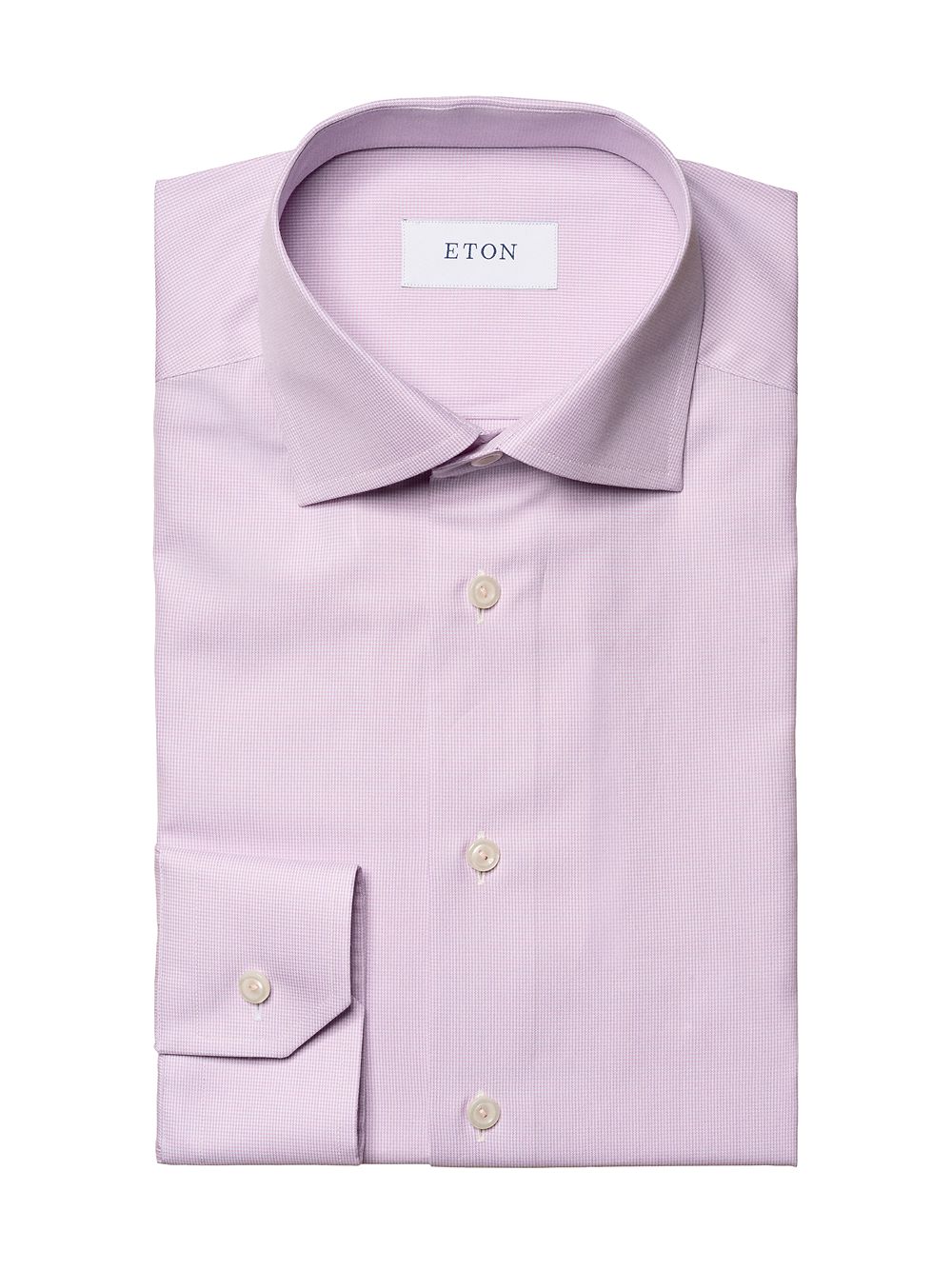 Рубашка Slim Fit из твила с узором гусиные лапки Eton, розовый